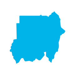 map of Sudan blue icon