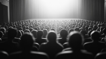 Obraz premium Audience watching movie premiere in theater