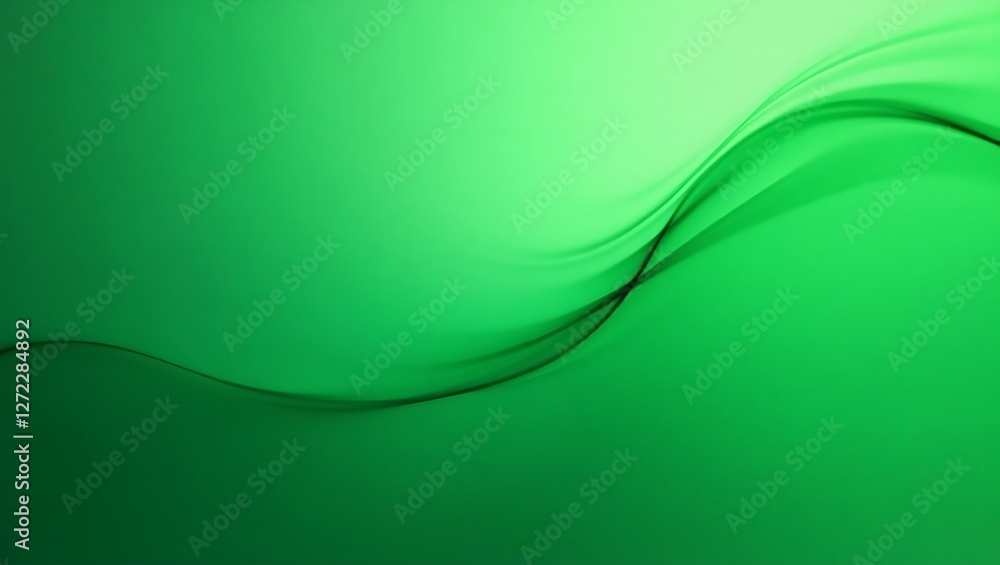 Poster abstract smooth green flowing waves with soft gradient for minimalist and fresh natural background d