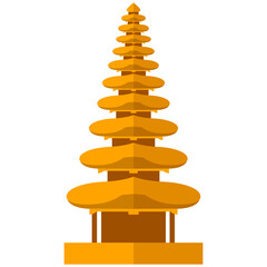 Traditional balinese temple called pura ulun danu bratan.