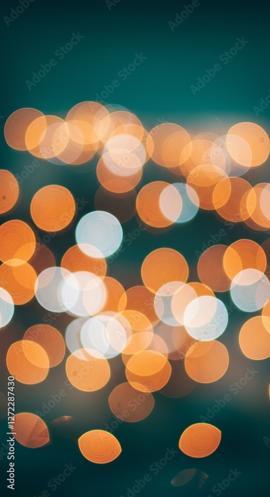 Poster abstract background of warm and cool bokeh lights with soft focus