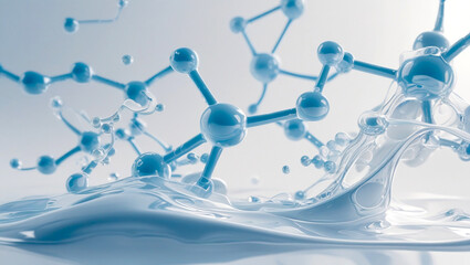 Minimalist Collagen Structure Background: Elegant Molecular Design for Science and Beauty Projects