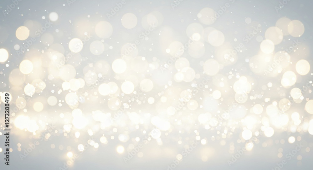 Poster soft white bokeh background with glittering light effect for festive and elegant design