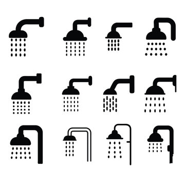 Shower head icon vector design collaction