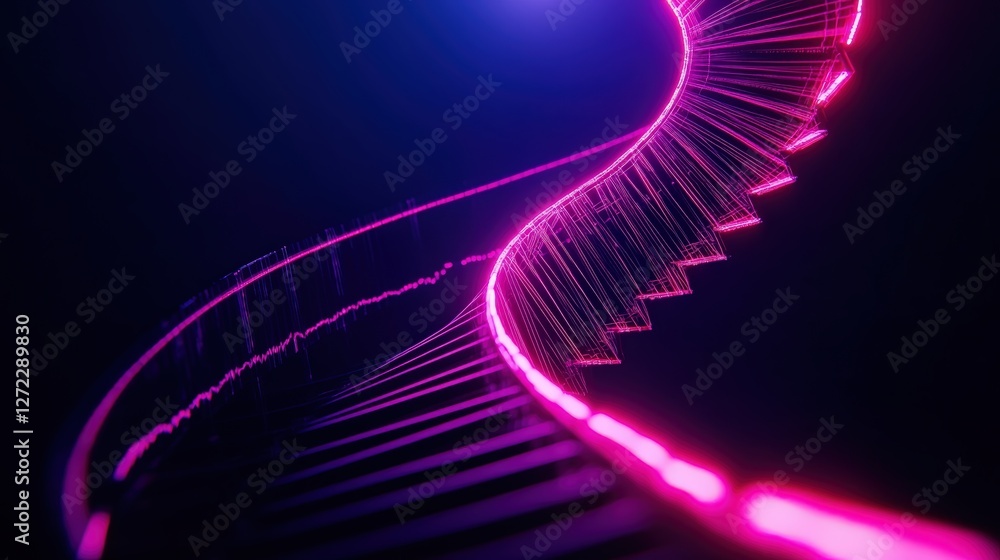 Poster a captivating twist of neon light creating a dynamic and modern visual. the vibrant pink hues and ab