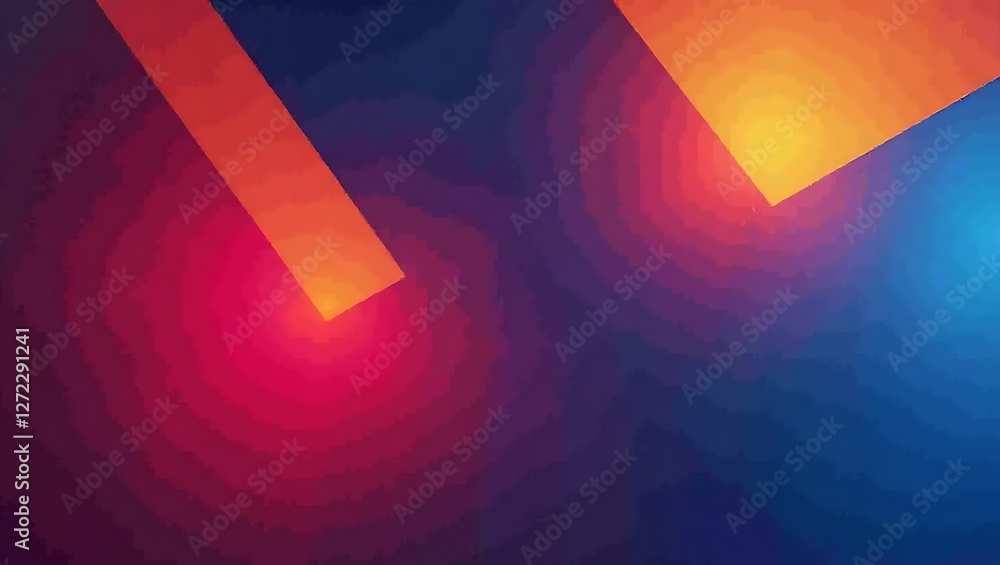 Poster abstrac glowing shapes in red and blue with a soft gradient backgrabstract glowing shapes in red and