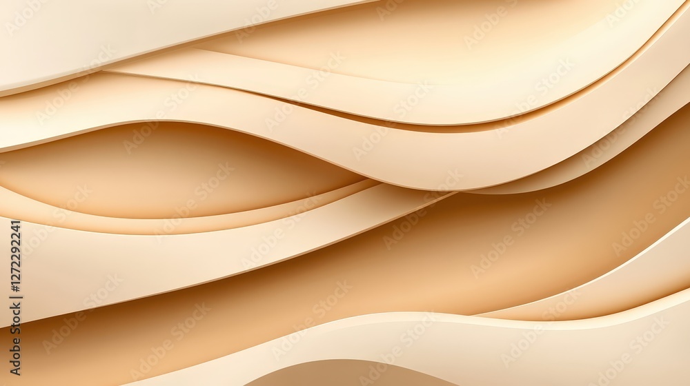 Poster a captivating abstract composition featuring soft, flowing layers in beige tones. the gentle curves 