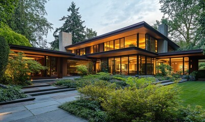Obraz premium Modern Architectural Design of a Multi-Level Home