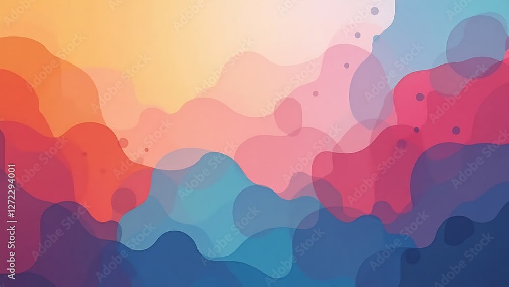 Aufkleber dreamy pastel abstract background with soft gradient layers and dotted artistic fluid shapes