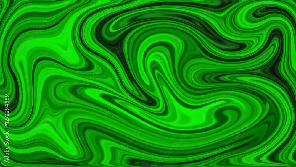 Aufkleber abstract green fluid marble texture with swirling liquid patterns creating a vibrant modern backgrou