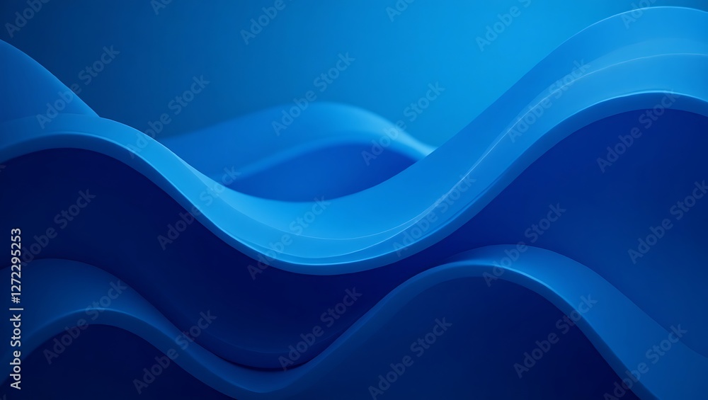 Poster dynamic abstract blue wave gradient background with smooth and fluid motion perfect for digital art,