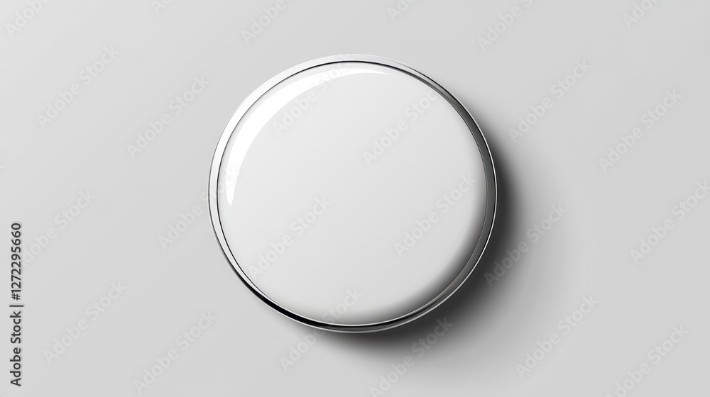 Poster White round button on plain background