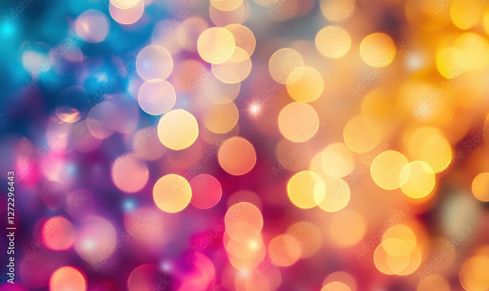 Poster abstract colorful swirls with bokeh