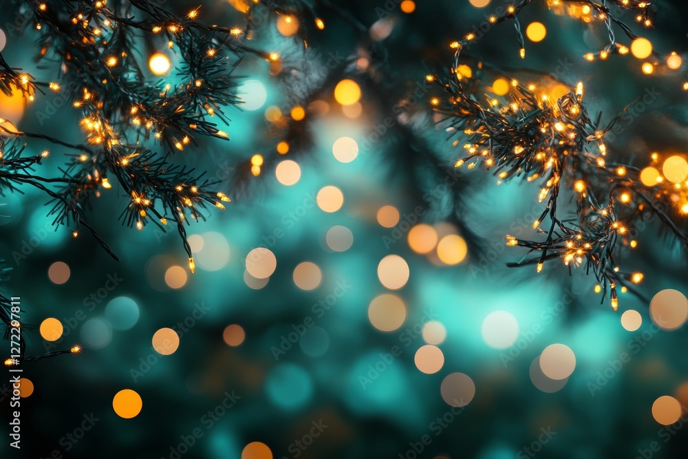 Poster tree with lights on it