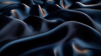 Obraz premium Textured Dark Blue Satin Fabric