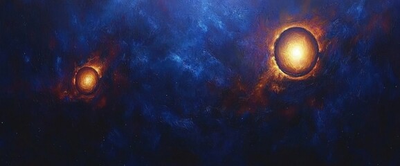 Obraz premium Colorful Abstract Space Landscape With Glowing Objects