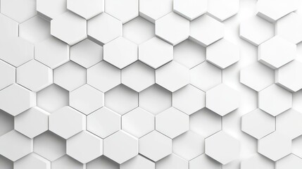 Naklejka premium Elegant hexagon grid backdrop in shades of gray and white, perfect for a modern geometric presentation template.