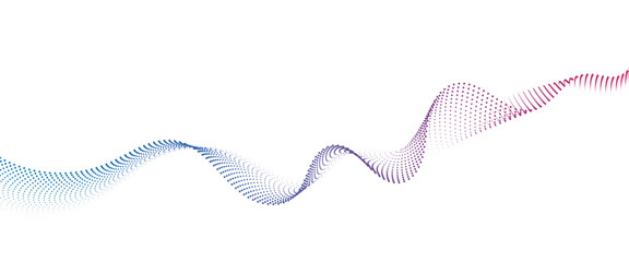 Flowing Dot Wave halftone gradient pattern on transparent background	
