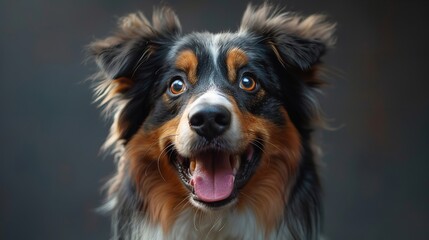 A detailed view of a dog splashing in a shallow stream, with water droplets flying around and a look of happiness on its face.