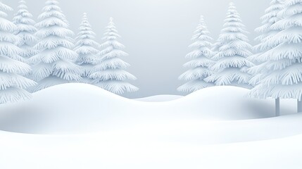 Naklejka premium Serene Winter Landscape Snow Covered Trees