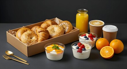 Delicious Breakfast Selection in a Stylish Presentation