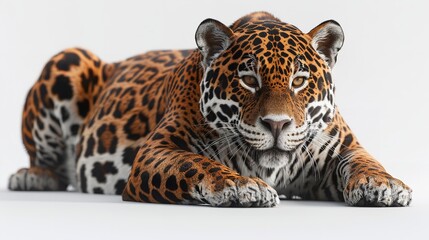 A majestic african leopard stands proudly in the snowy landscape, its powerful presence and elegant whiskers making it a true king of the wild