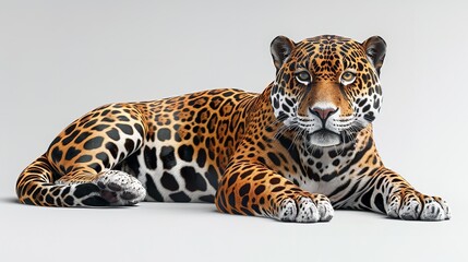 A majestic african leopard stands proudly in the snowy landscape, its powerful presence and elegant whiskers making it a true king of the wild