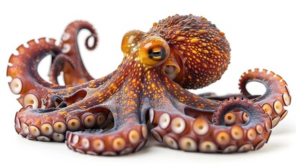 A highly detailed digital illustration of an octopus, showcasing its complex textures and vibrant coloration with a focus on realism