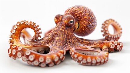 A highly detailed digital illustration of an octopus, showcasing its complex textures and vibrant coloration with a focus on realism