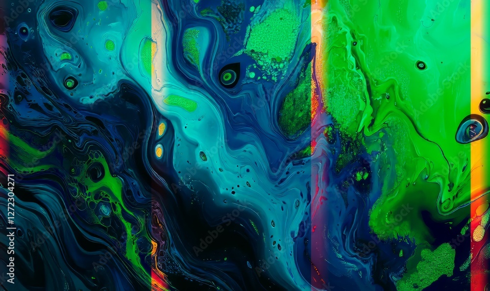 Poster vibrant abstract wallpaper with fluid shapes and bold color transitions. dynamic composition feature