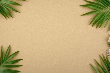 Sandy beach with a leafy green plant on it