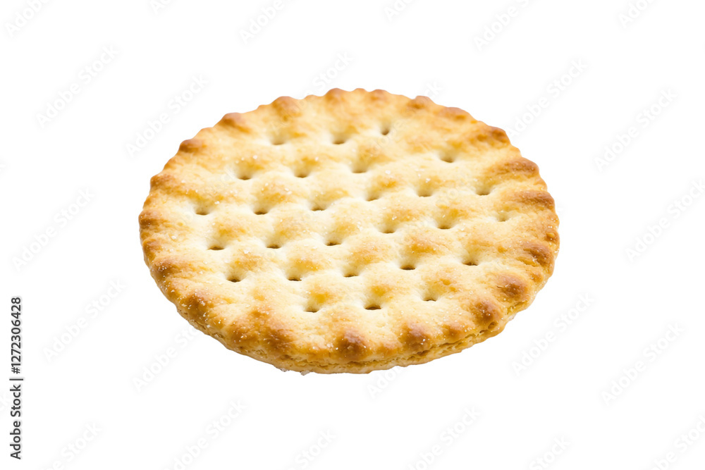 Poster close up of a cracker with a white border, isolated