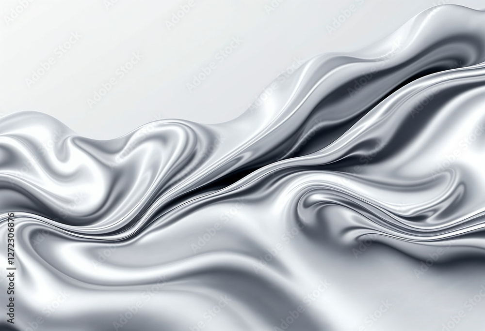 Poster elegant abstract white silky fabric with smooth flowing curves and soft texture in a modern aestheti
