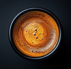 Rich Espresso in Black Coffee Cup
