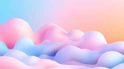Pastel Colored Abstract Fluid Landscape Design