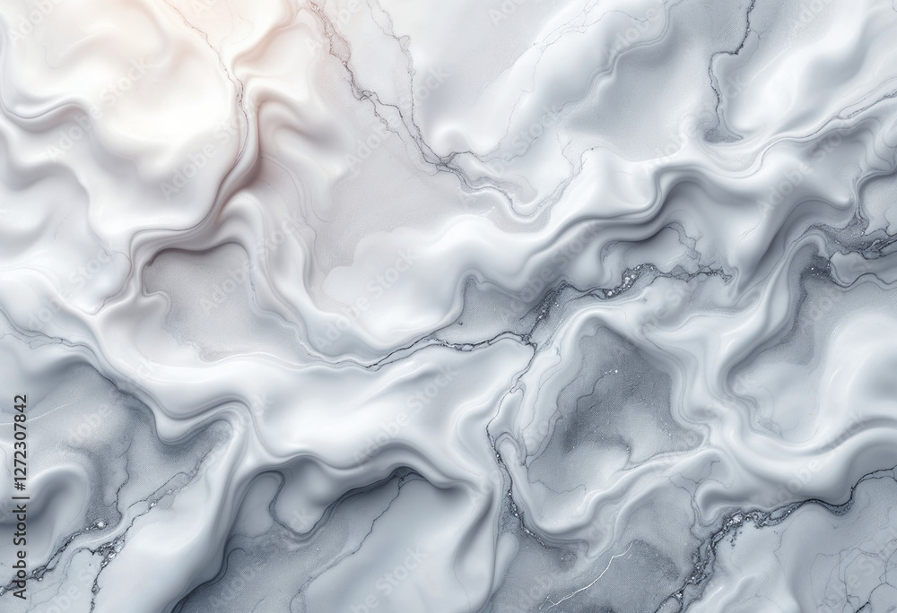 Aufkleber elegant and sophisticated marble texture background with fluid and swirling patterns in gray and whi