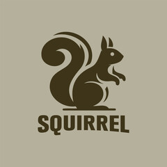 vector logo of squirrel in brown color 