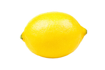 Yellow lemon is sitting on a white background, isolated
