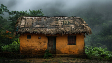 In Guatemala, a family lives in a one-room adobe house with a thatched roof, the walls barely standing against the heavy rains, yet the warmth of their close-knit relationships provides strength.