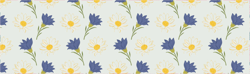 Fototapeta premium Simple floral print, simple spring colours vector background