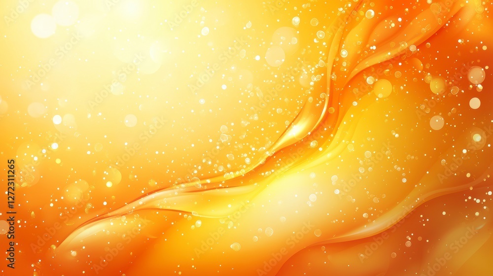 Poster abstract orange and yellow background with flowing shapes
