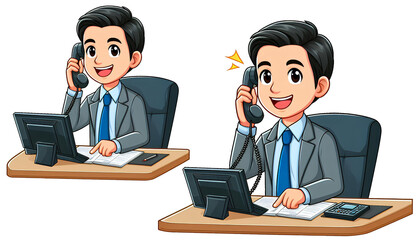 Animated Employee Phone Call