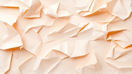 Crinkled paper texture background in shades of off white