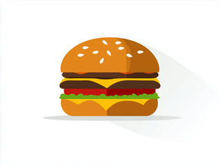 Burger sur fond blanc