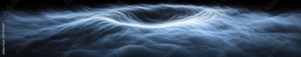 Poster dramatic low-angle view of swirling fog in black and white with soft lighting creating mysterious at