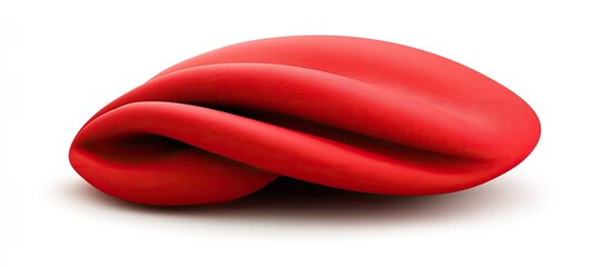 Abstract Red Form Organic Sculpture Shape