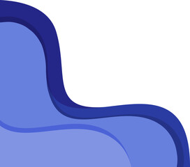 wavy corner element design with blue gradient color