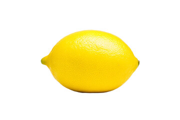 Yellow lemon is sitting on a white background, isolated