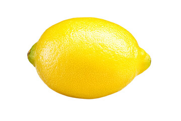 Yellow lemon is sitting on a white background, isolated