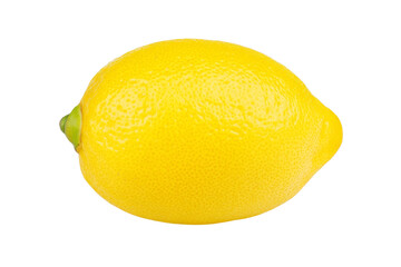 Yellow lemon is sitting on a white background, isolated